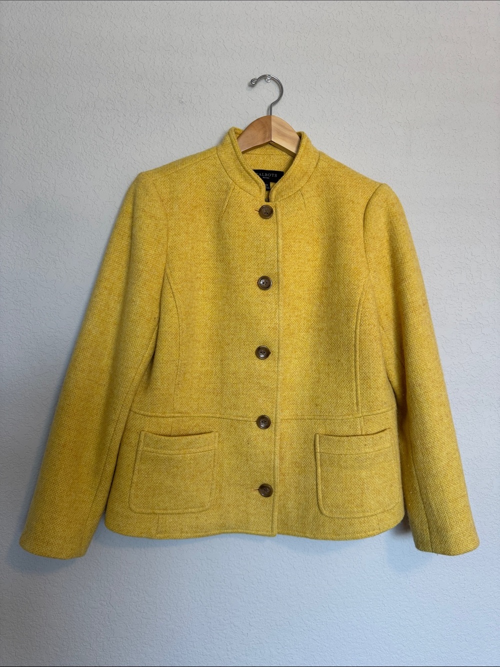 Talbots Mustard Yellow Wool Jacket Petite 12P